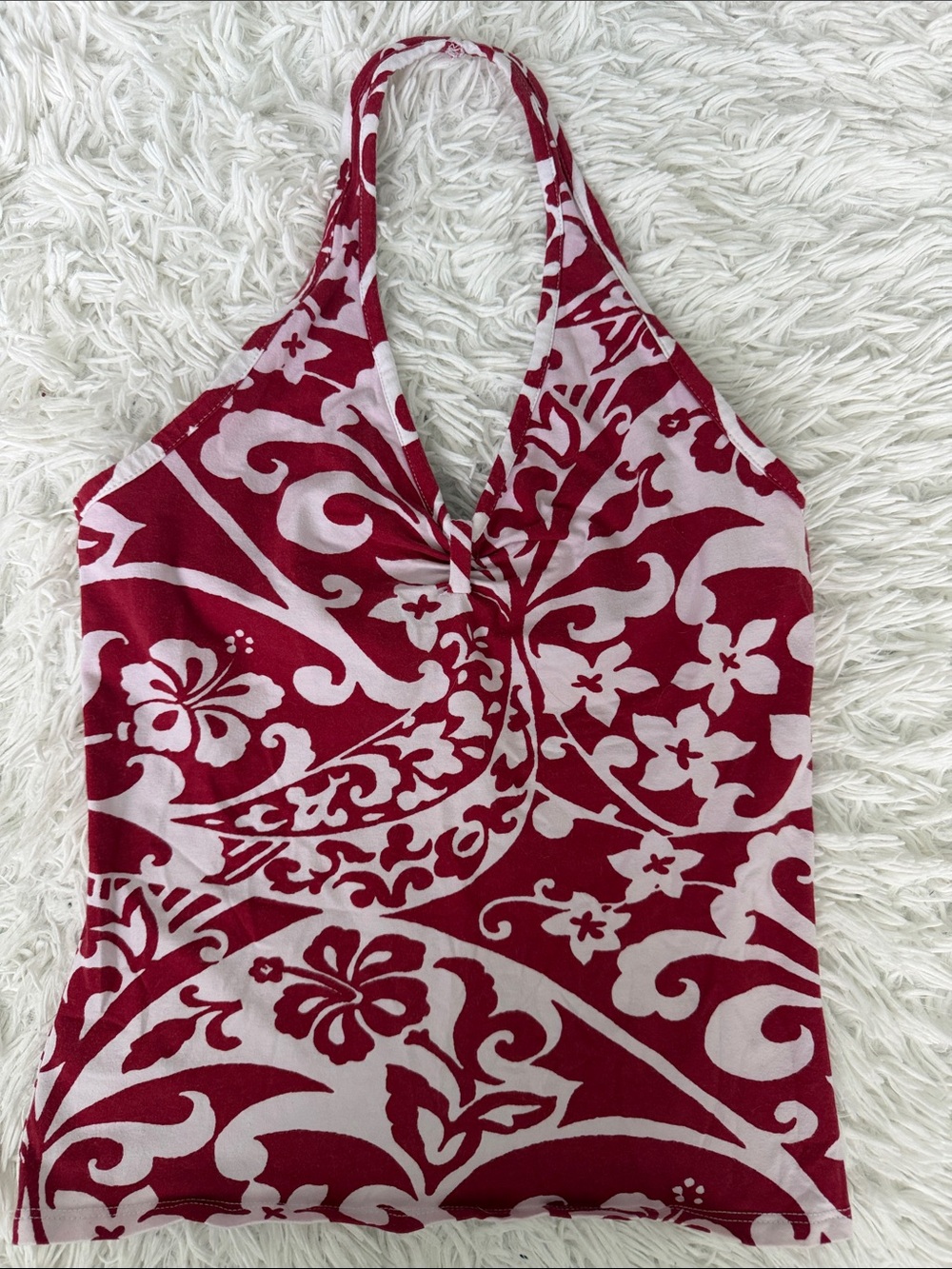 Old Navy Y2K Red White Halter Top Size Small
